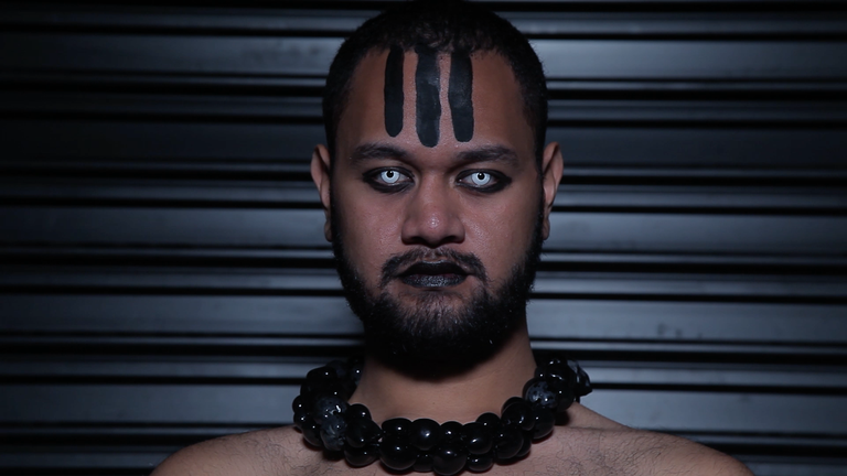 Manu Vaea, Pati Solomona Tyrell, Sione Monu, WITCH BITCH presents Statuesque Anarchy, 2017. Three-channel digital video, single channel video stills. Images may not be reproduced without permission from the artists.