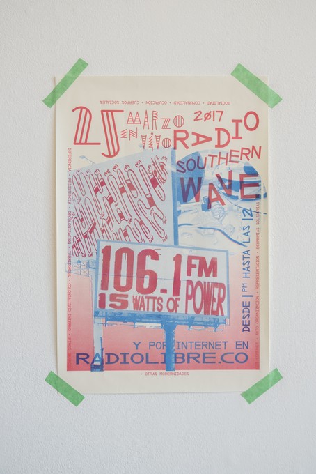 David Bennewith, I digress, 2017, 'Radio Southern Wave' poster designed by Luca Carboni. Image courtesy of Shaun Matthews.