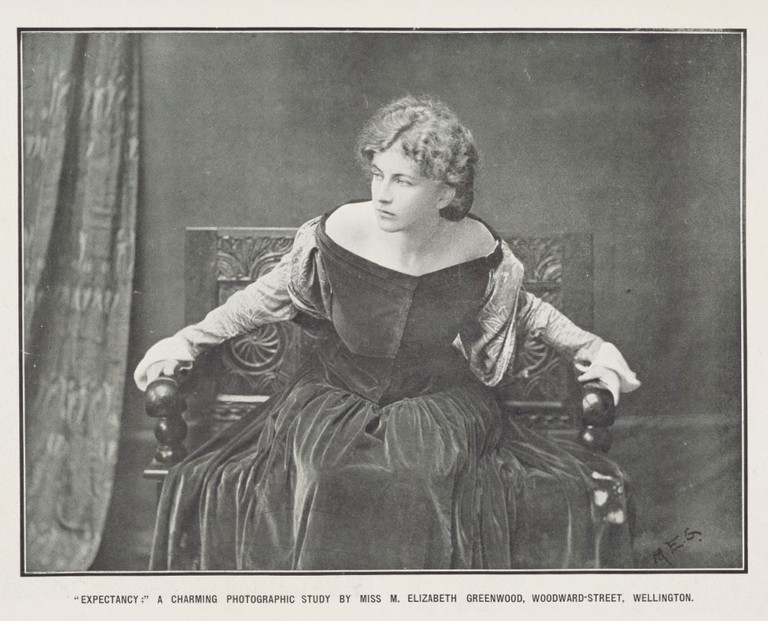  Figure 6: Elizabeth Greenwood, Expectancy, circa 1907, published in New Zealand Graphic, 16 March 1907, p. 3, Sir George Grey Special Collections, Auckland Libraries: NZG-19070316-3-1.