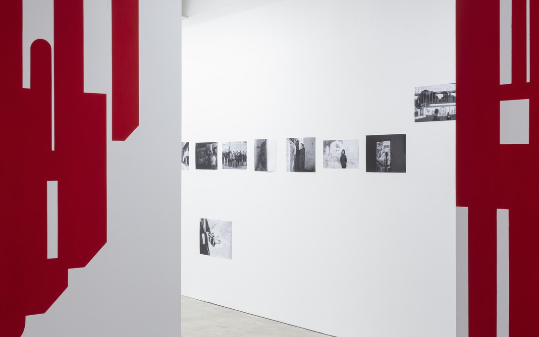 Ali Asfour, Where Is My Childhood Now? 2025. Installation view. Image courtesy of Cheska Brown. Catherine Griffiths, W in Blood [diptych with void] 2025. Installation view. Image courtesy of Cheska Brown.