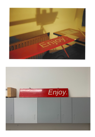 Enjoy’s original signage, c. 2000.