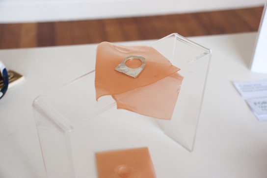 Kelly O'Shea, Untitled, 2018, silver ring with custom display. Image courtesy of Enjoy Public Art Gallery.