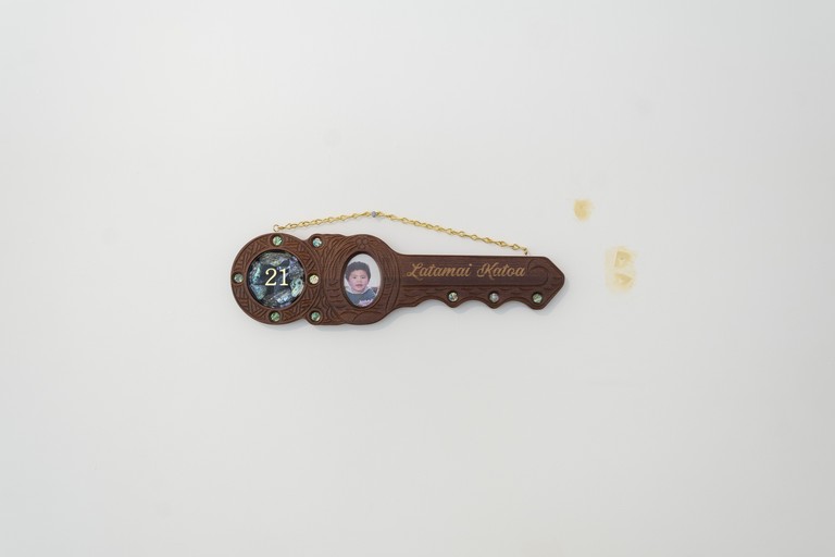 Latamai Katoa, Untitled (21st Key, gifted by Wheke Fortress), 2026. Photo by Samson Dell.