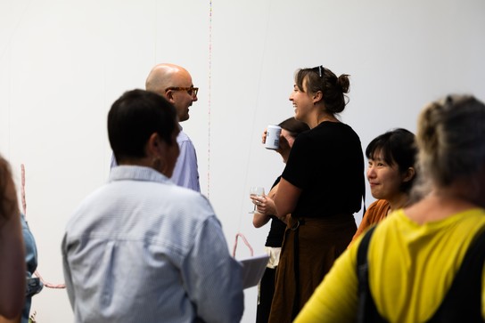 Sena Park, I touch the surface, we draw wild beauty & Matt Tini, of forests and concrete exhibition opening. Photo by Renati Waaka.