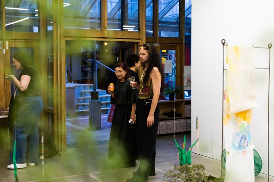 Sena Park, I touch the surface, we draw wild beauty & Matt Tini, of forests and concrete exhibition opening. Photo by Renati Waaka.