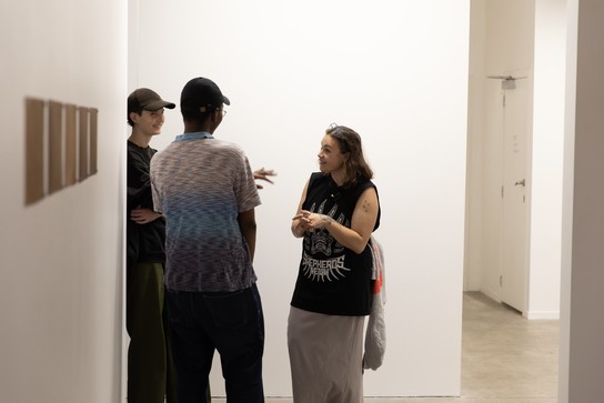 Latamai Katoa, What happens if it's broken? & Lily Worrall, moon iron wings exhibition opening. Photo by Renati Waaka.