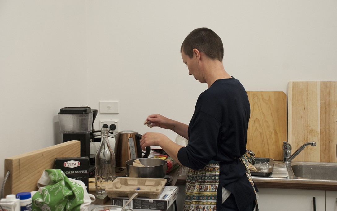 Zoe Thompson-Moore, The making of bread, etc. #4, for Developing an emerging practice with Māia Abraham, 16 October 2019.