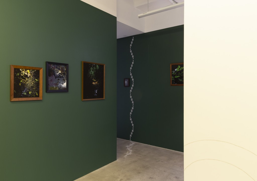 Cae Te Wheoro Heke and Nick Denton, Ko wai a Māpihi? This is not water. 2022 (install image). Portraits of Waimapihi, 2022, digital prints, and A living room for Māpihi, 2022, mixed materials. Image courtesy of Cheska Brown.