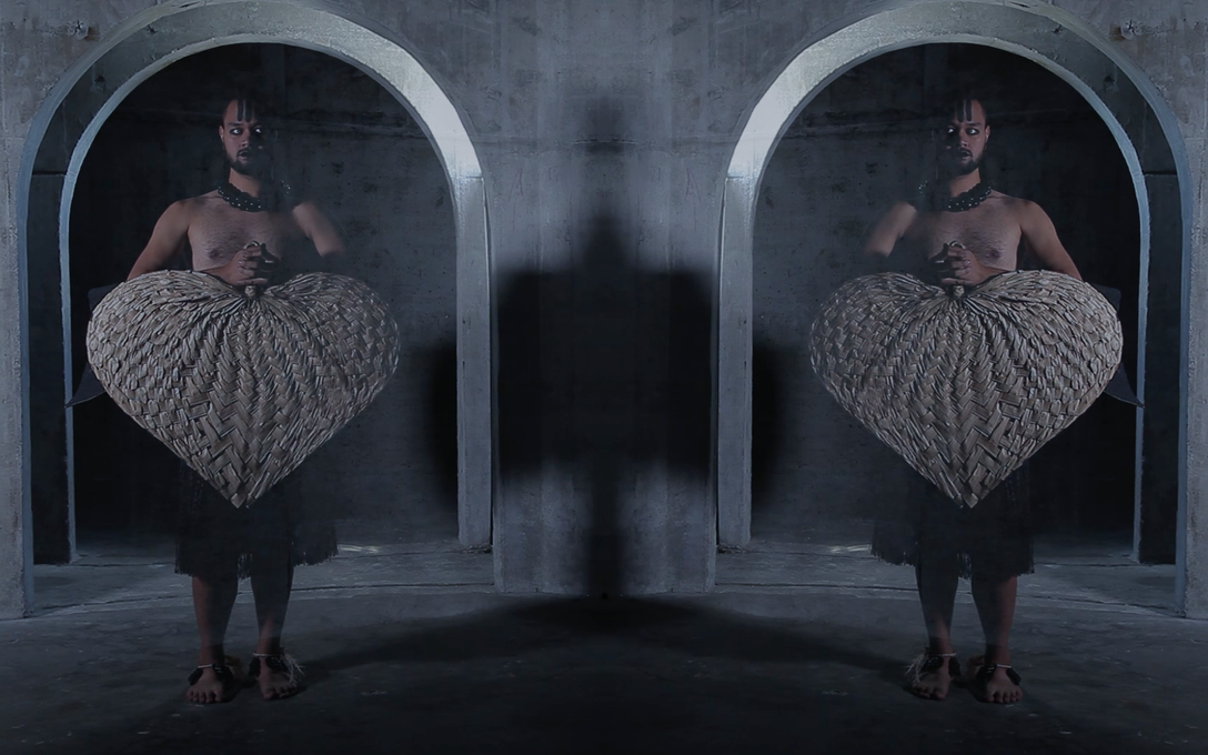 Manu Vaea, Pati Solomona Tyrell, Sione Monu, WITCH BITCH presents Statuesque Anarchy, 2017. Three-channel digital video, single channel video still. Image may not be reproduced without permission from the artists. 
