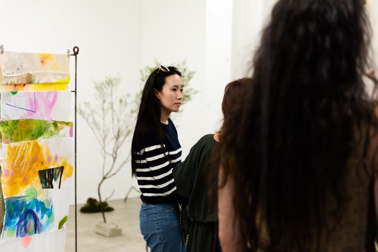 Sena Park, I touch the surface, we draw wild beauty & Matt Tini, of forests and concrete exhibition opening. Photo by Renati Waaka.