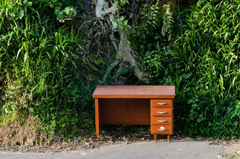 Mary Macpherson, Pine desk with veneer, Wellington. Archival inkjet print, 420x594mm, series 2011- 2014. © Mary Macpherson