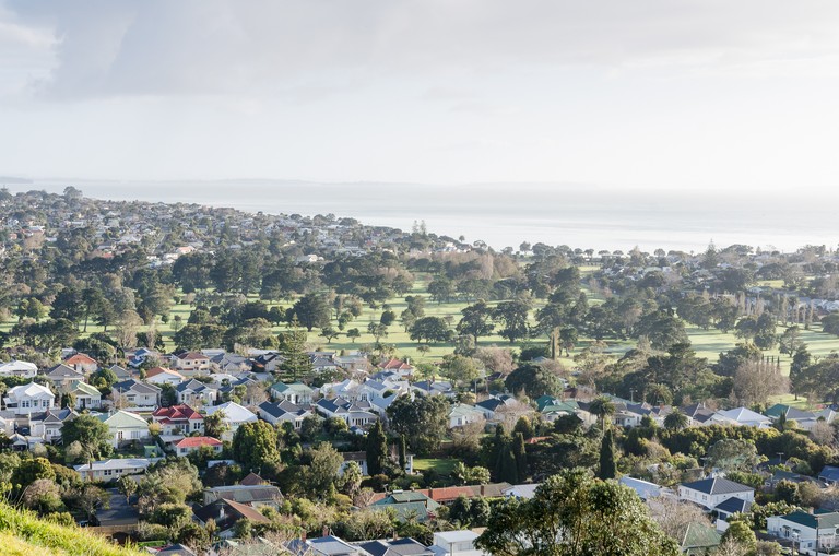 Mary Macpherson, Looking towards the Waitemata Golf Course, Auckland. Archival inkjet print, 420x594mm, series 2011-2014. © Mary Macpherson