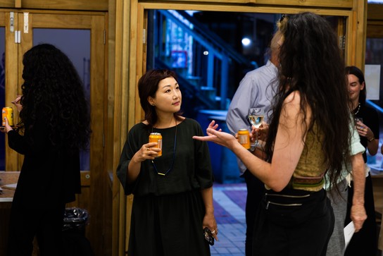Sena Park, I touch the surface, we draw wild beauty & Matt Tini, of forests and concrete exhibition opening. Photo by Renati Waaka.