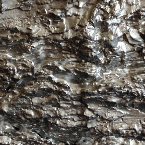 John Nixon, Silver Monochrome, 2010, enamel and bark on canvas, 305 x 230mm [detail].