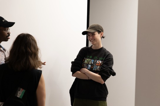 Latamai Katoa, What happens if it's broken? & Lily Worrall, moon iron wings exhibition opening. Photo by Renati Waaka.