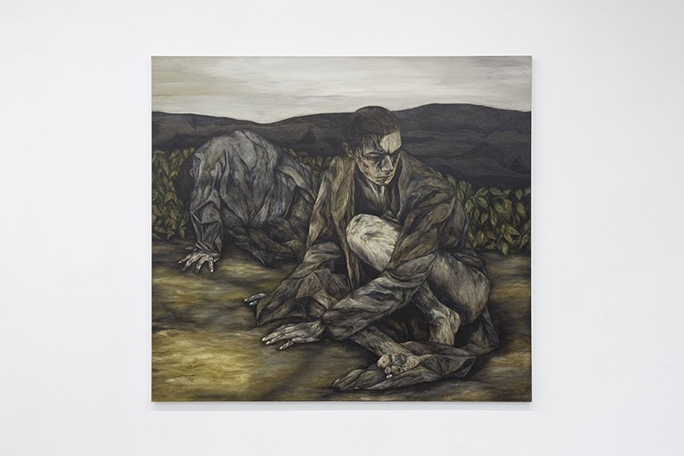 Eleanor Díaz Ritson, Furrowing Wayfarer, 2022, water-mixable oil on canvas, 150x165cm. Image courtesy of Cheska Brown.