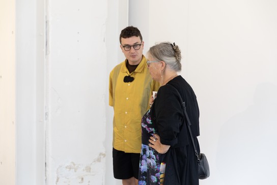 Latamai Katoa, What happens if it's broken? & Lily Worrall, moon iron wings exhibition opening. Photo by Renati Waaka.