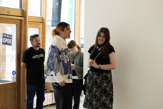 Latamai Katoa, What happens if it's broken? & Lily Worrall, moon iron wings exhibition opening. Photo by Renati Waaka.