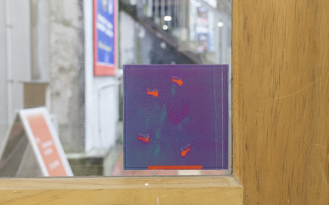 Ed Ritchie and Megan Brady, Gardings, 2021 thermal image stickers. Image courtesy of Cheska Brown.