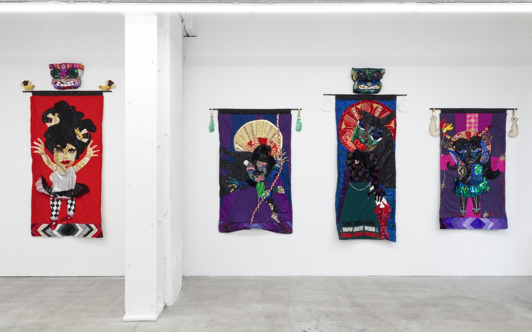 Maungarongo Te Kawa, Rutu, Rongo and Rita, 2025, installation view. Image courtesy of Cheska Brown.