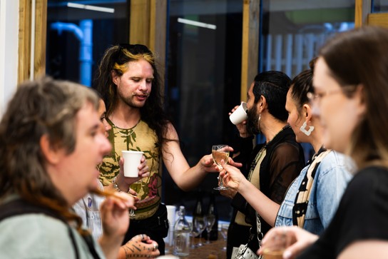 Sena Park, I touch the surface, we draw wild beauty & Matt Tini, of forests and concrete exhibition opening. Photo by Renati Waaka.