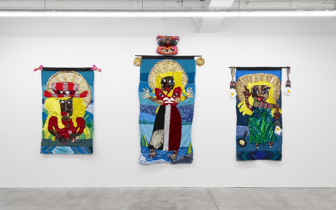 Maungarongo Te Kawa, Rutu, Rongo and Rita, 2025, installation view. Image courtesy of Cheska Brown.